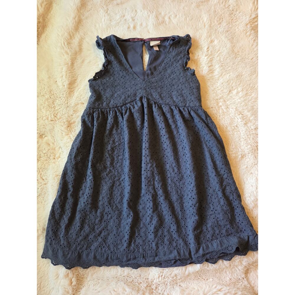 Blue Eyelet Sleeveless Mini Dress Knox Rose Blue size small
